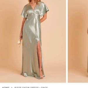 Jesse Satin Dress Sage - Size Small